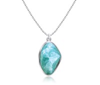 Simply Styled Amazonite Silver Necklace SPE-2267