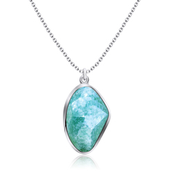 Simply Styled Amazonite Silver Necklace SPE-2267
