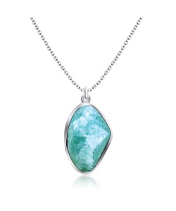 Simply Styled Amazonite Silver Necklace SPE-2267