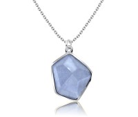 Modern Styled Sapphire Silver Necklace SPE-2268