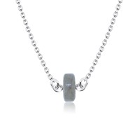 Simple Styled Labradorite Silver Necklace SPE-2301