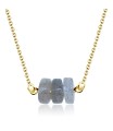 Simple Styled Labradorites Silver Necklace SPE-2304