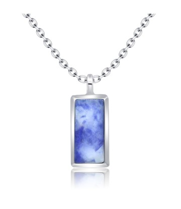 Blue Point Stone Necklace Silver SPE-2308