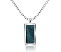Malachite Necklace Silver SPE-2309