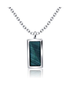 Malachite Necklace Silver SPE-2309