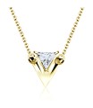 V Shaped and CZ Stone Silver Necklace SPE-2310