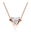 V Shaped and CZ Stone Silver Necklace SPE-2310