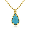 Blue Turquoise Water Drop Shaped Silver Necklace SPE-2447