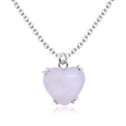 Rose Quartz Necklace Silver SPE-2448
