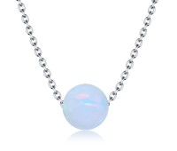 White Opal Necklace Silver SPE-2451
