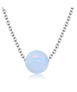 White Opal Necklace Silver SPE-2451