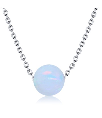 White Opal Necklace Silver SPE-2451