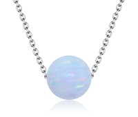 White Opal Necklace Silver SPE-2452