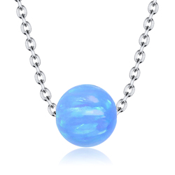 Blue Opal Necklace Silver SPE-2453