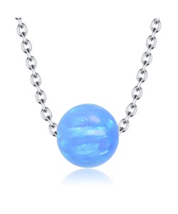 Blue Opal Necklace Silver SPE-2453