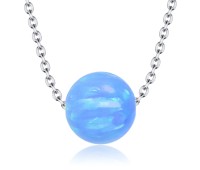 Blue Opal Necklace Silver SPE-2454