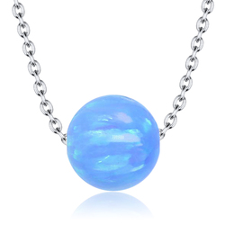 Blue Opal Necklace Silver SPE-2454