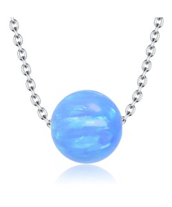 Blue Opal Necklace Silver SPE-2454