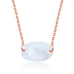 Oval Shaped Shell Silver Necklace SPE-2455