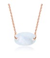 Oval Shaped Shell Silver Necklace SPE-2455