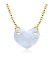 Heart Shaped Shell Silver Necklace SPE-2456