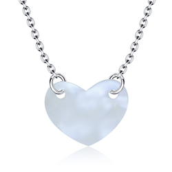 Heart Shaped Shell Silver Necklace SPE-2456