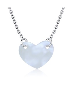 Heart Shaped Shell Silver Necklace SPE-2456