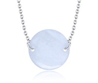 Circle Shaped Shell Silver Necklace SPE-2457