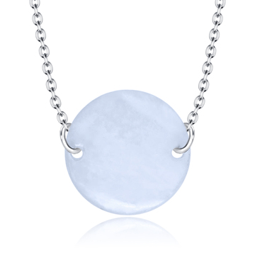Circle Shaped Shell Silver Necklace SPE-2457