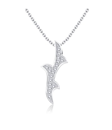 Curvy Styled Crystal CZs Silver Necklace SPE-2461