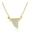 Modern Styled Crystal CZs Silver Necklace SPE-2462