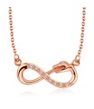 Infinity and Snake Crystal CZs Silver Necklace SPE-2464