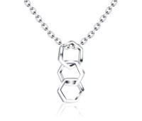 Hexagon Rings Silver Necklace SPE-2468