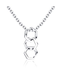 Hexagon Rings Silver Necklace SPE-2468