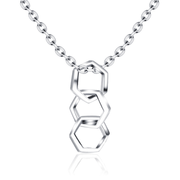 Hexagon Rings Silver Necklace SPE-2468