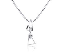 Three Triangle Rings Silver Necklace SPE-2470
