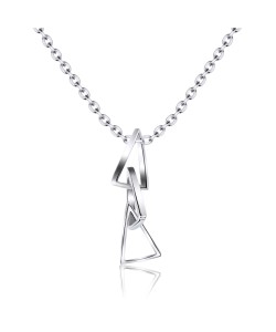 Three Triangle Rings Silver Necklace SPE-2470