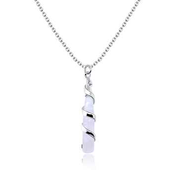 Rose Quartz Necklace Silver SPE-2474