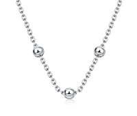 Tiny 3mm Balls Silver Necklace SPE-2476