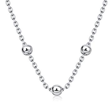 Tiny 3mm Balls Silver Necklace SPE-2476