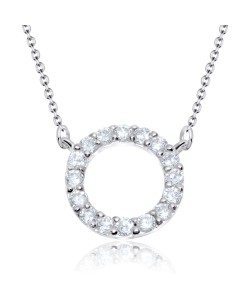 Shiny Circle Silver Necklace SPE-2496