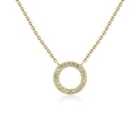 Gold Plated CZ Necklaces SPE-2603-GP