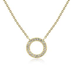 Gold Plated CZ Necklaces SPE-2603-GP