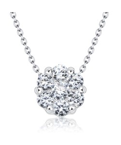 Shining Crystal Silver Necklace SPE-2630