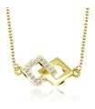 Lovely Crystal Shaped Silver Necklace SPE-2872