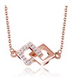 Lovely Crystal Shaped Silver Necklace SPE-2872