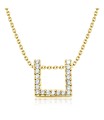ฺSquare with Crystal Shaped Silver Necklace SPE-2878