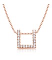 ฺSquare with Crystal Shaped Silver Necklace SPE-2878