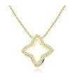 Beautiful Crystal Stars Silver Necklace SPE-2886