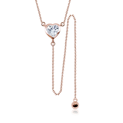 Rose Gold Plated Silver Necklaces SPE-2948-RO-GP